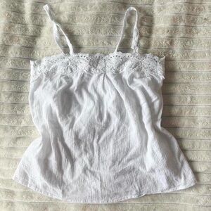 Mossimo Supply Co. White Camisole with Lace Detail